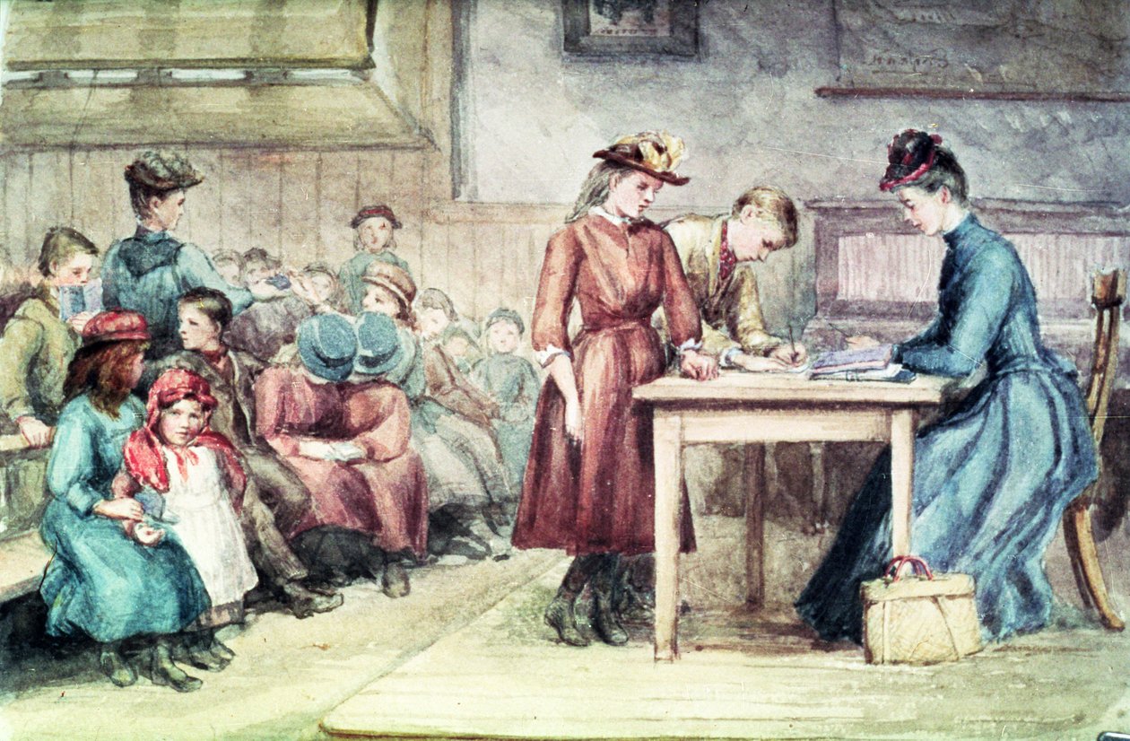 Das Klassenzimmer, ca. 1880 von English School