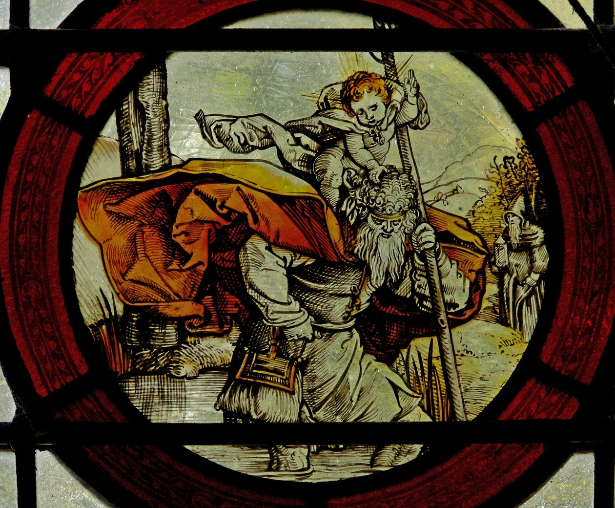 Fenster, Der heilige Christophorus von English School