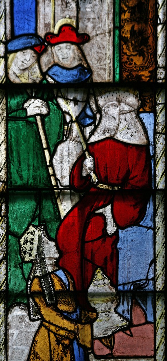 Fenster n5 mit Darstellung von Salomo und der Königin von Saba von English School