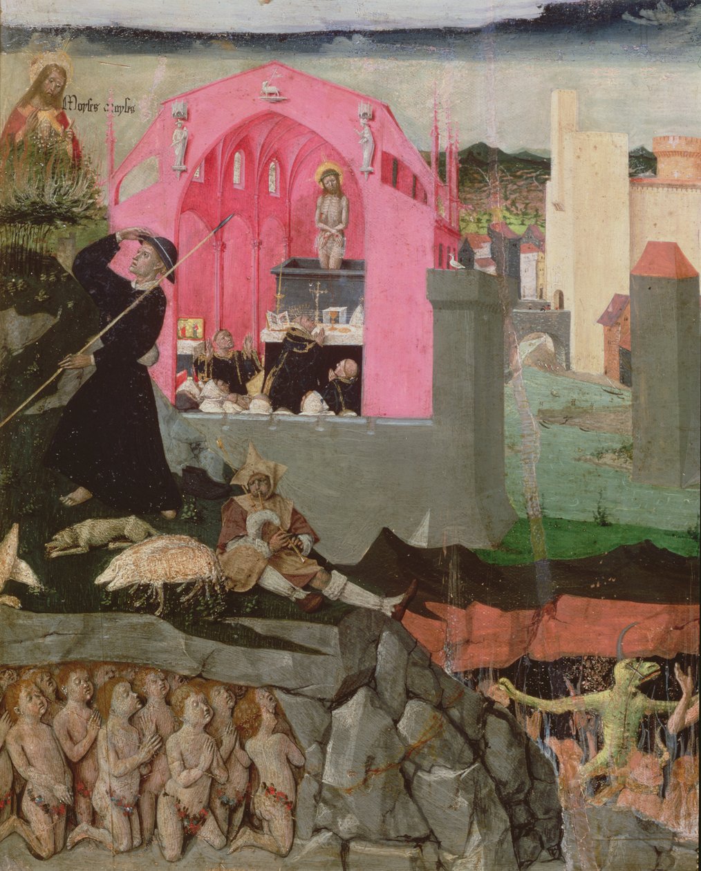 Messe des heiligen Gregor des Großen, Moses, Auferstehung der Toten (Detail) von Enguerrand Quarton