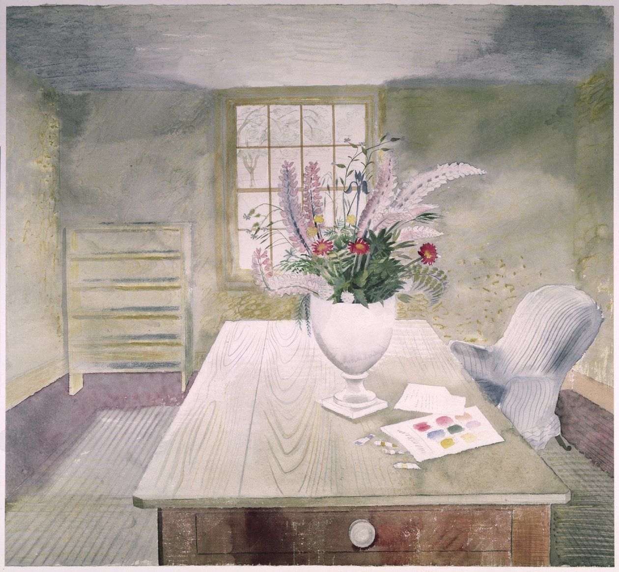 Gartenblumen auf einem Bauerntisch von Eric Ravilious