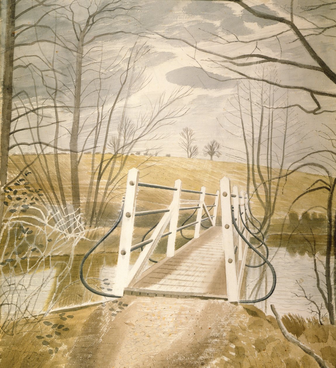 Eisenbrücke bei Ewenbridge von Eric Ravilious