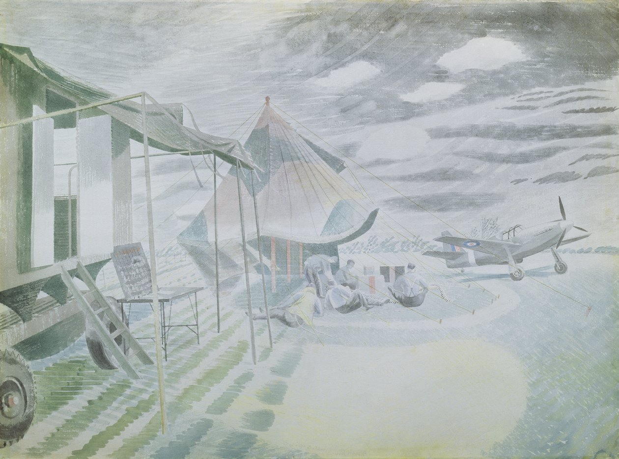 Mustang und Zelt, ca. 1942 von Eric Ravilious