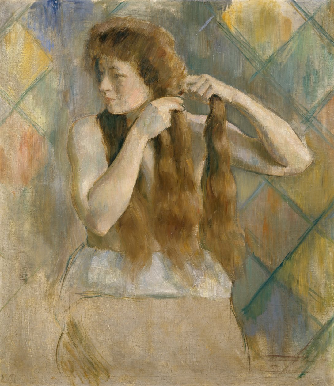 Haare flechten von Erik Theodor Werenskiold