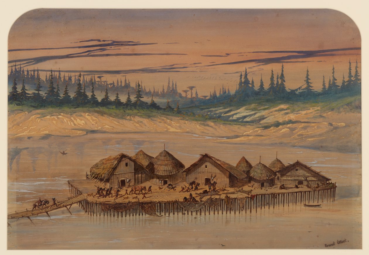 Prähistorisches Dorf, 1871 von Ernest Henry Griset