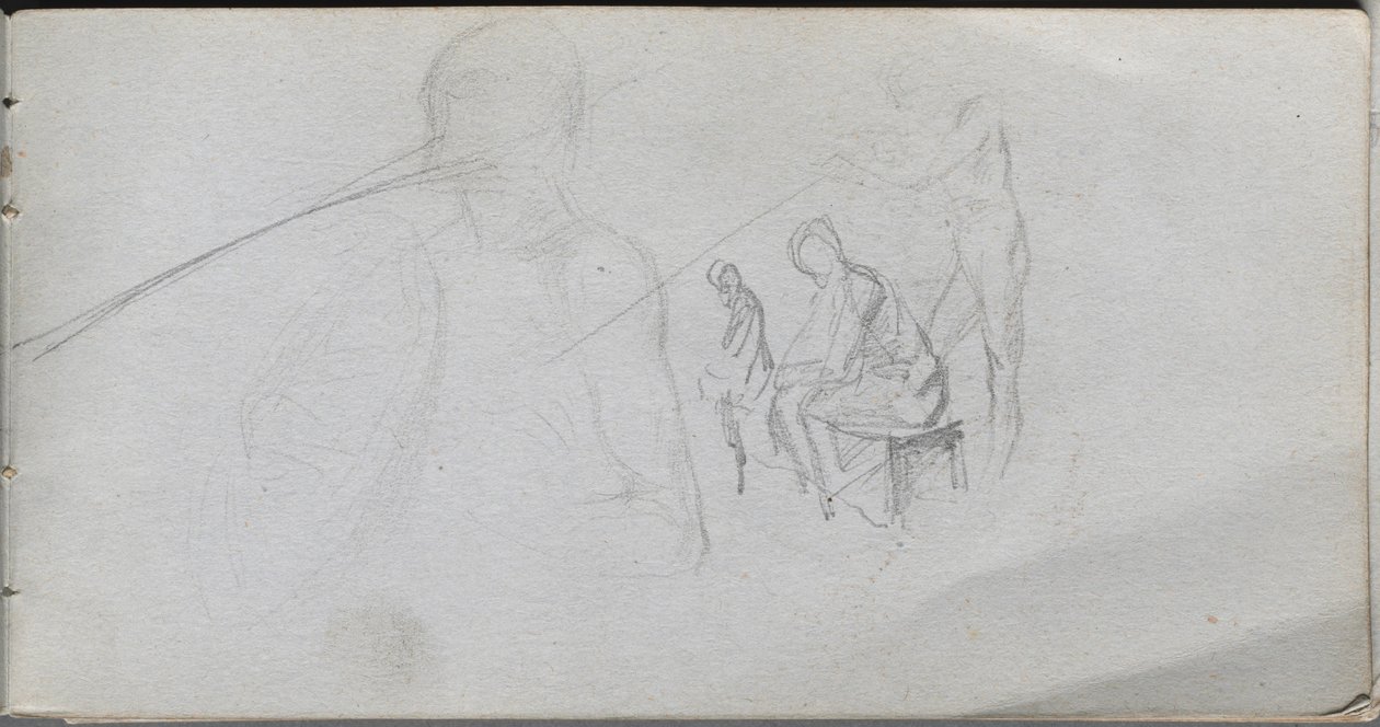 Skizzenbuch, Seite 98: Figurenstudie von Ernest Meissonier