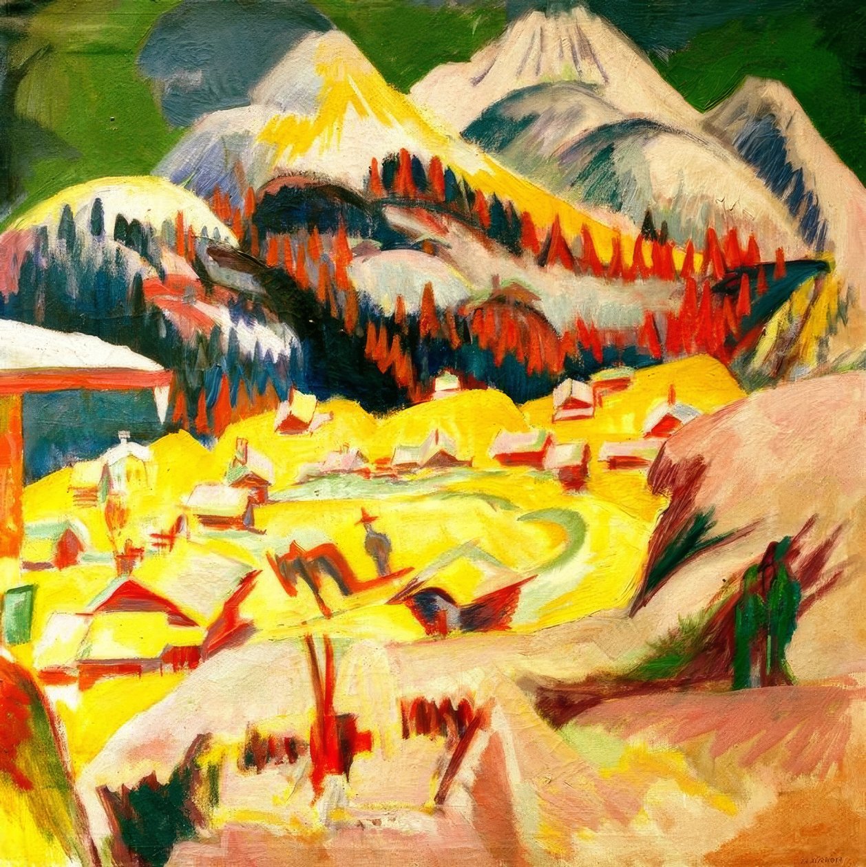 Frauenkirch im Winter von Ernst Ludwig Kirchner