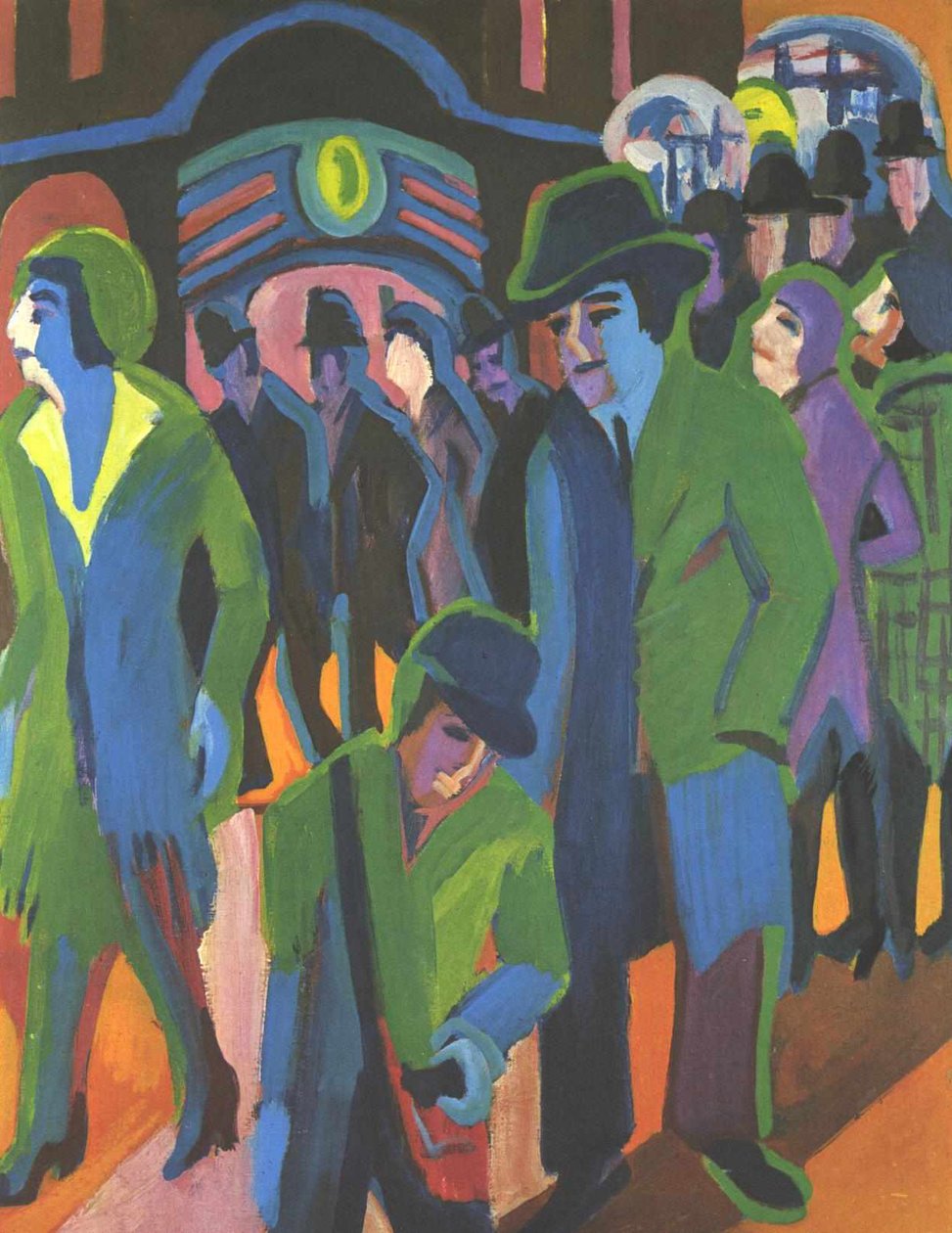 Straße mit Passanten von Ernst Ludwig Kirchner