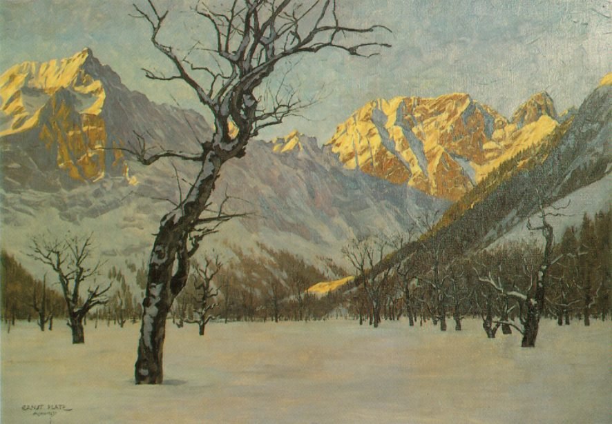 Märzmorgen im Karwendel, Großer Ahornboden von Ernst Platz