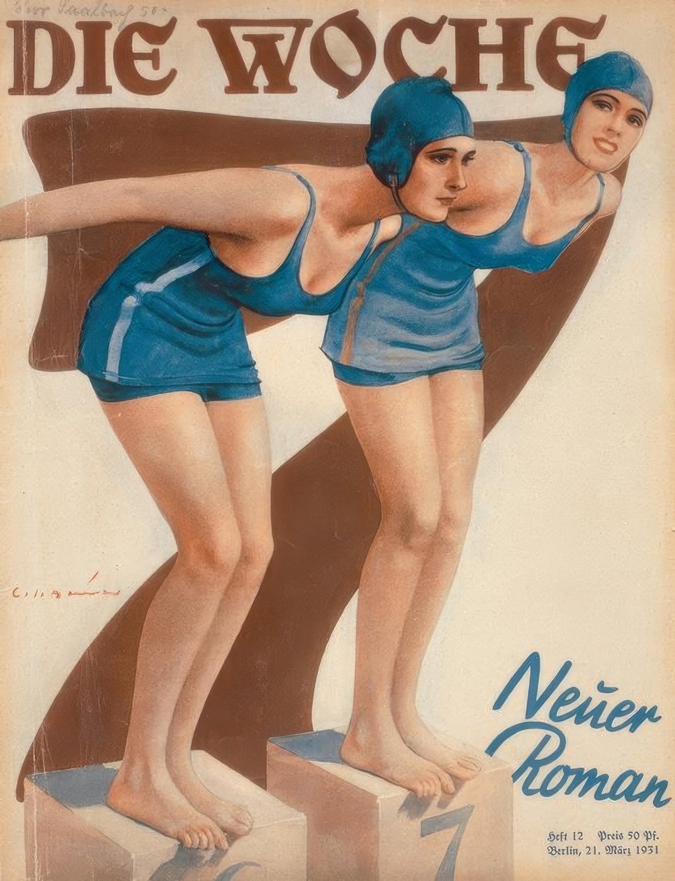 Schwimmerinnen am Start von Ernst Heilemann
