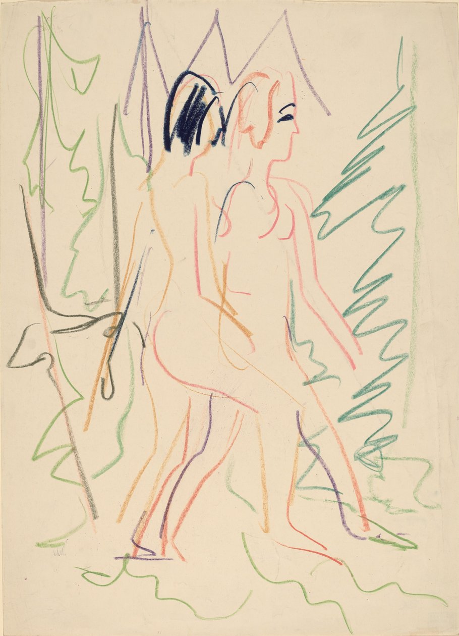 Zwei Akte im Wald, 1925 von Ernst Ludwig Kirchner