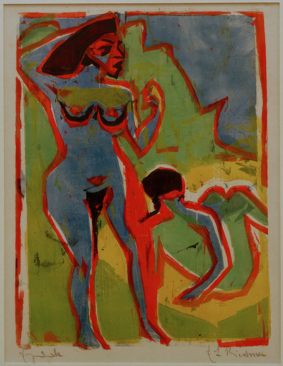 Badende Frauen in Moritzburg von Ernst Ludwig Kirchner