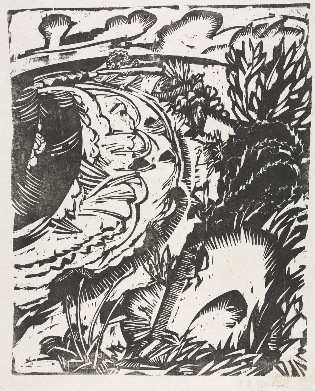 Dünenlandschaft mit einer geschwungenen Bucht von Ernst Ludwig Kirchner