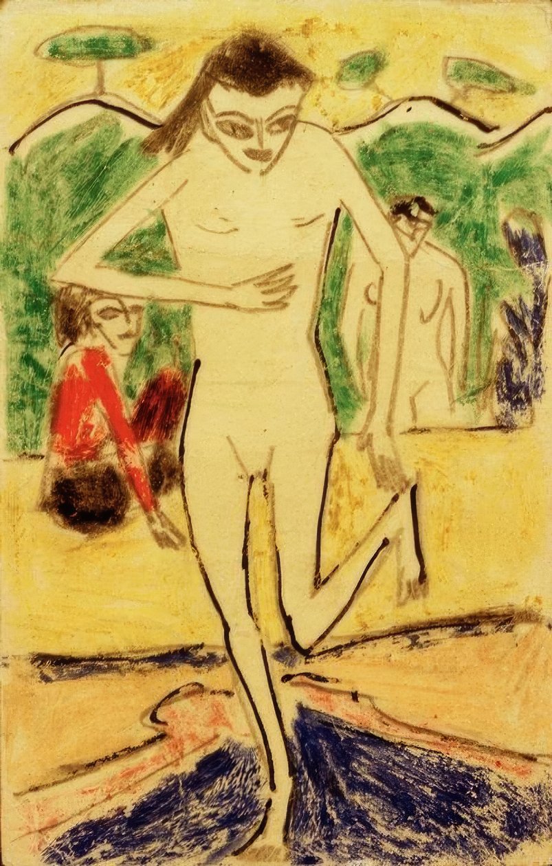 Fränzi vor Wandbehang von Ernst Ludwig Kirchner