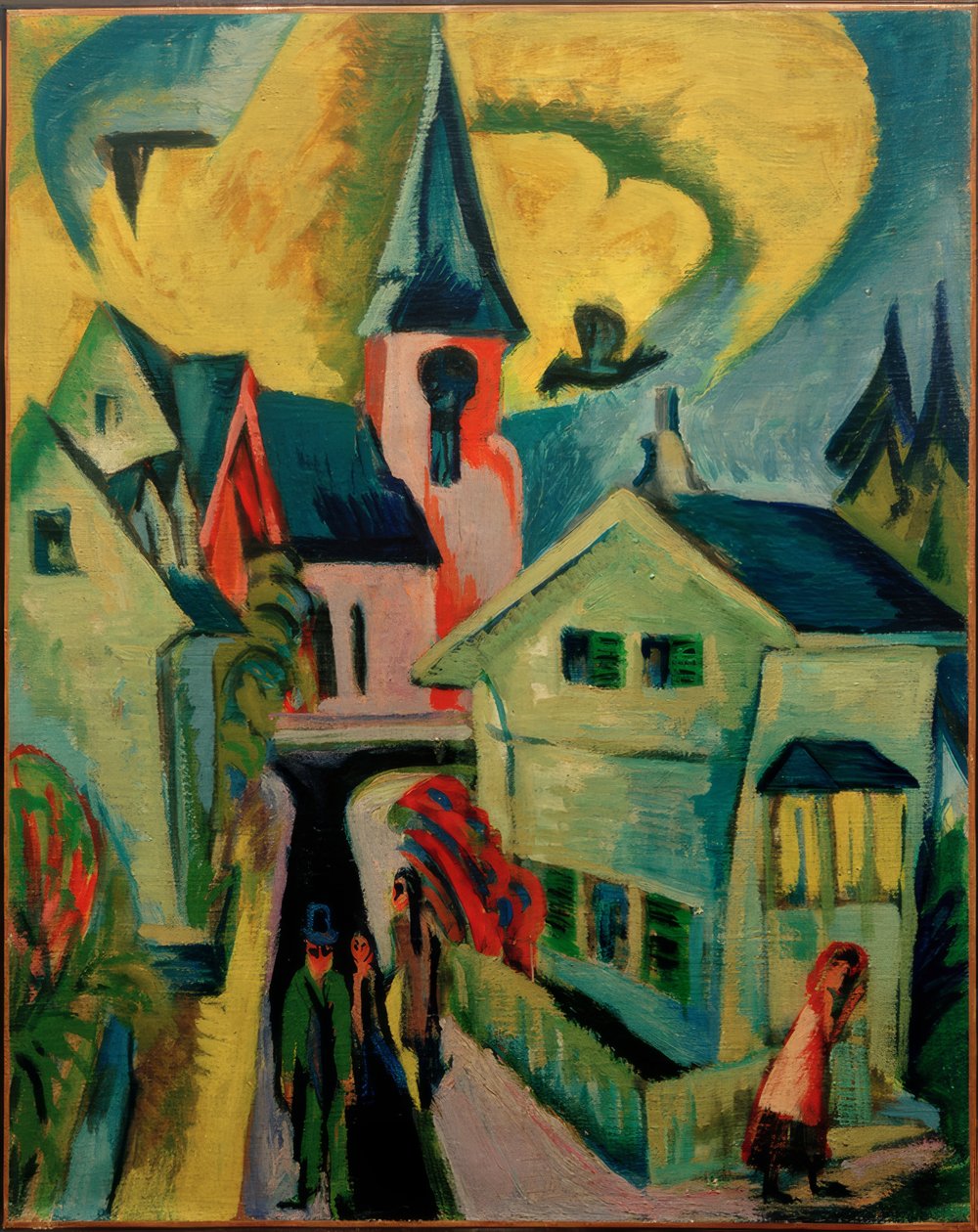 Königstein mit roter Kirche von Ernst Ludwig Kirchner