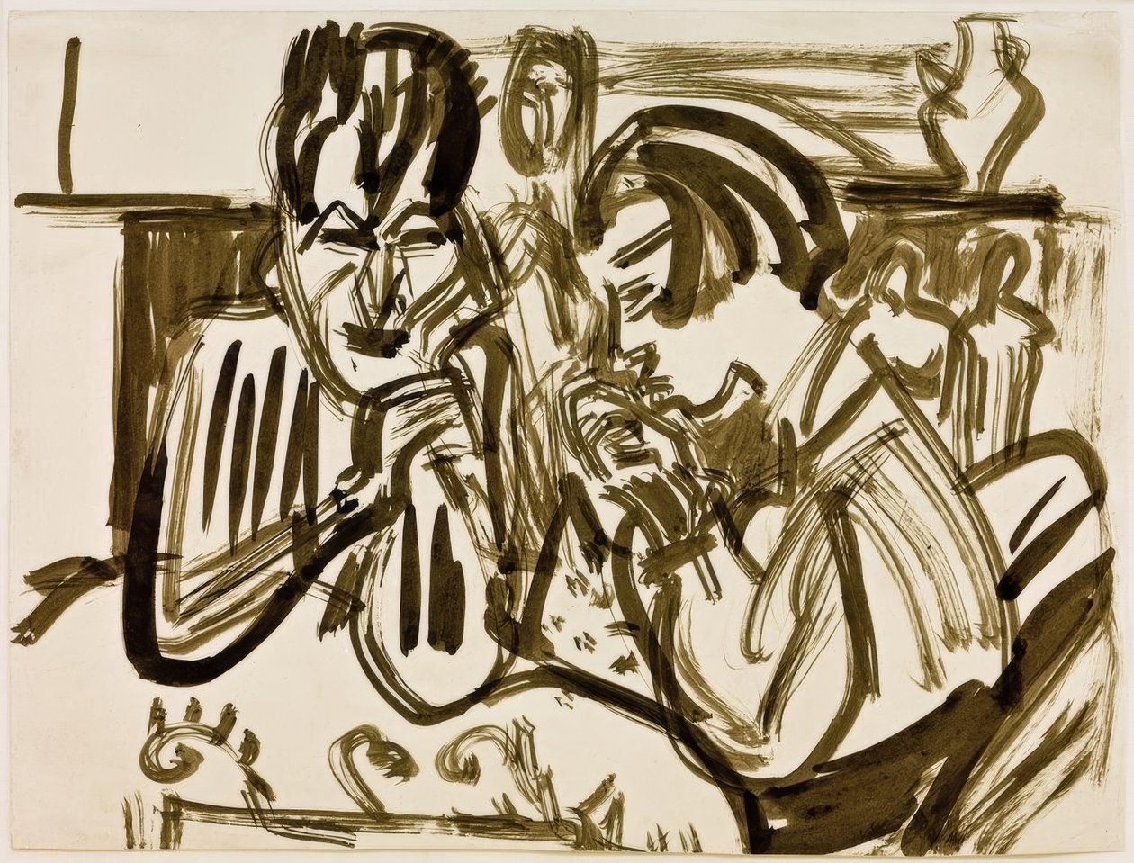 Paar am Tisch von Ernst Ludwig Kirchner