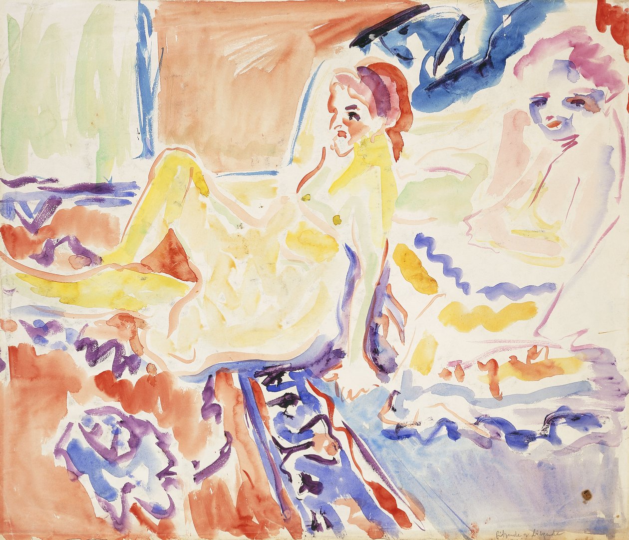Sitzend und liegend von Ernst Ludwig Kirchner