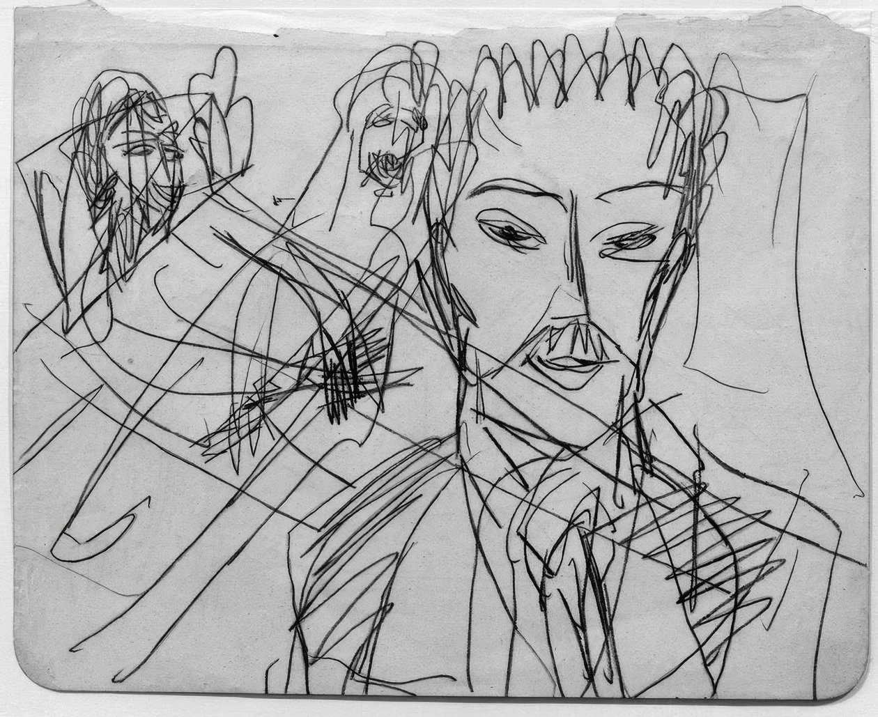 Skizze zu La bête humaine von Ernst Ludwig Kirchner