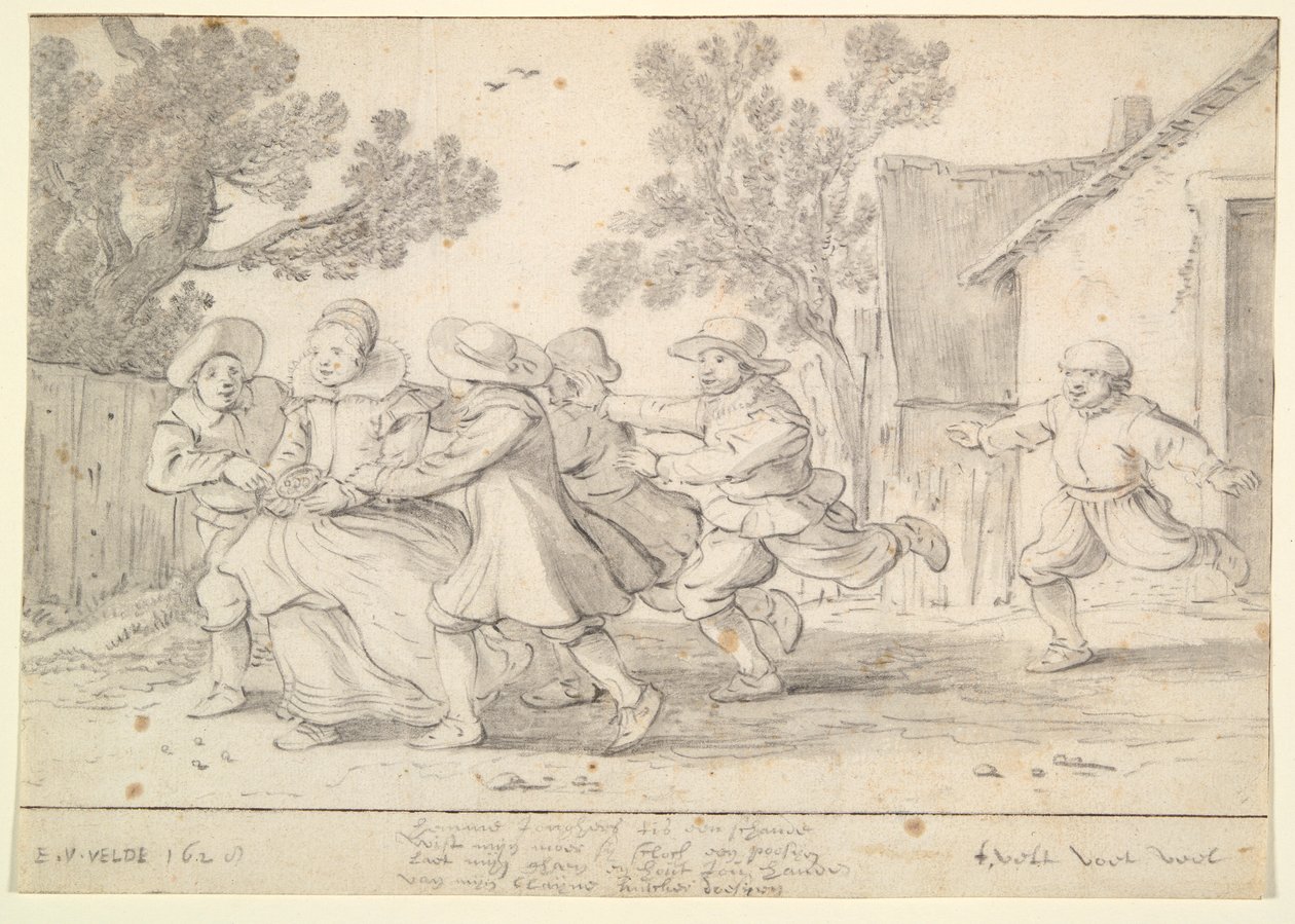 Jungen jagen ein Mädchen von Esaias van de Velde