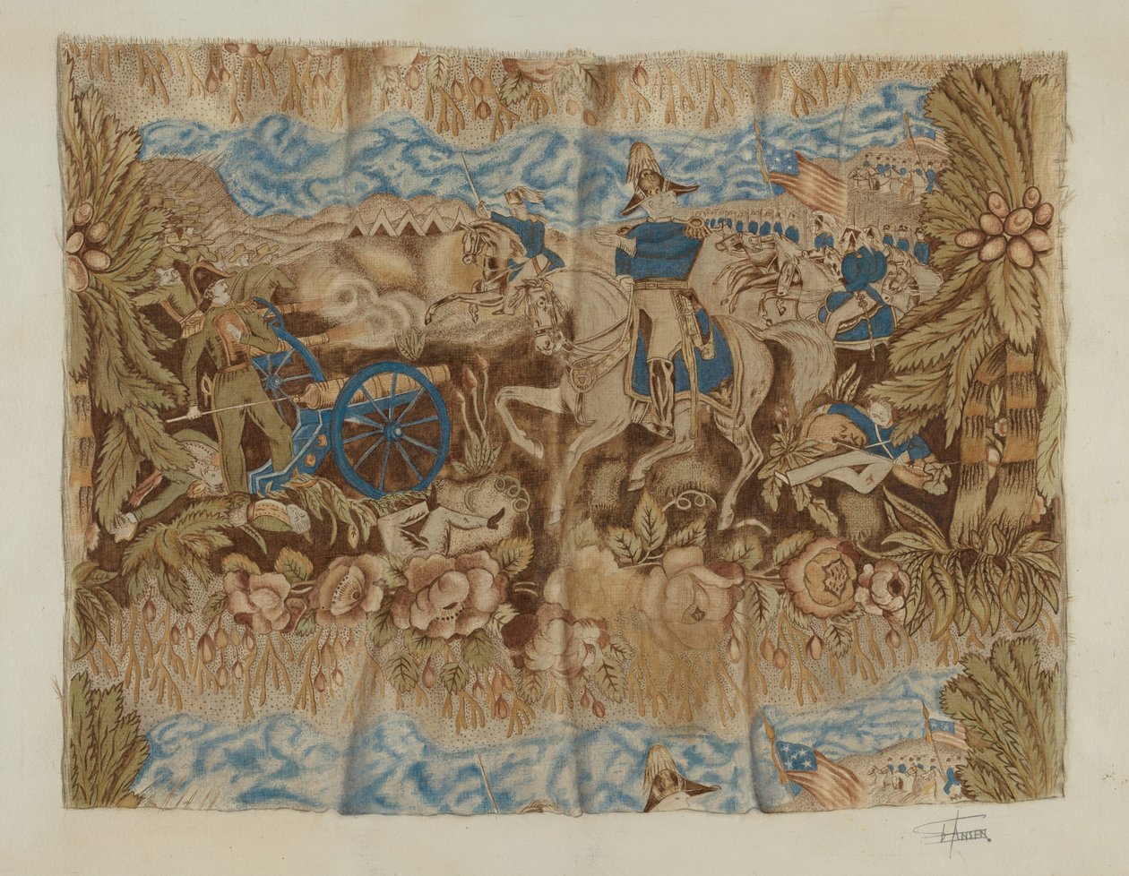 Historischer bedruckter Baumwollstoff, ca. 1939 von Esther Hansen