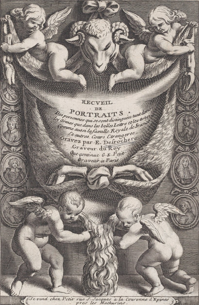 Frontispiz aus Sammlung von Porträts von Etienne Desrochers