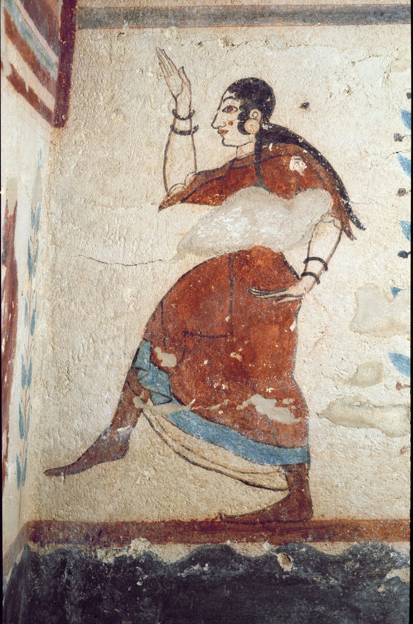 Eine Tänzerin (Fresko, Detail, 530 v. Chr.) von Etruscan