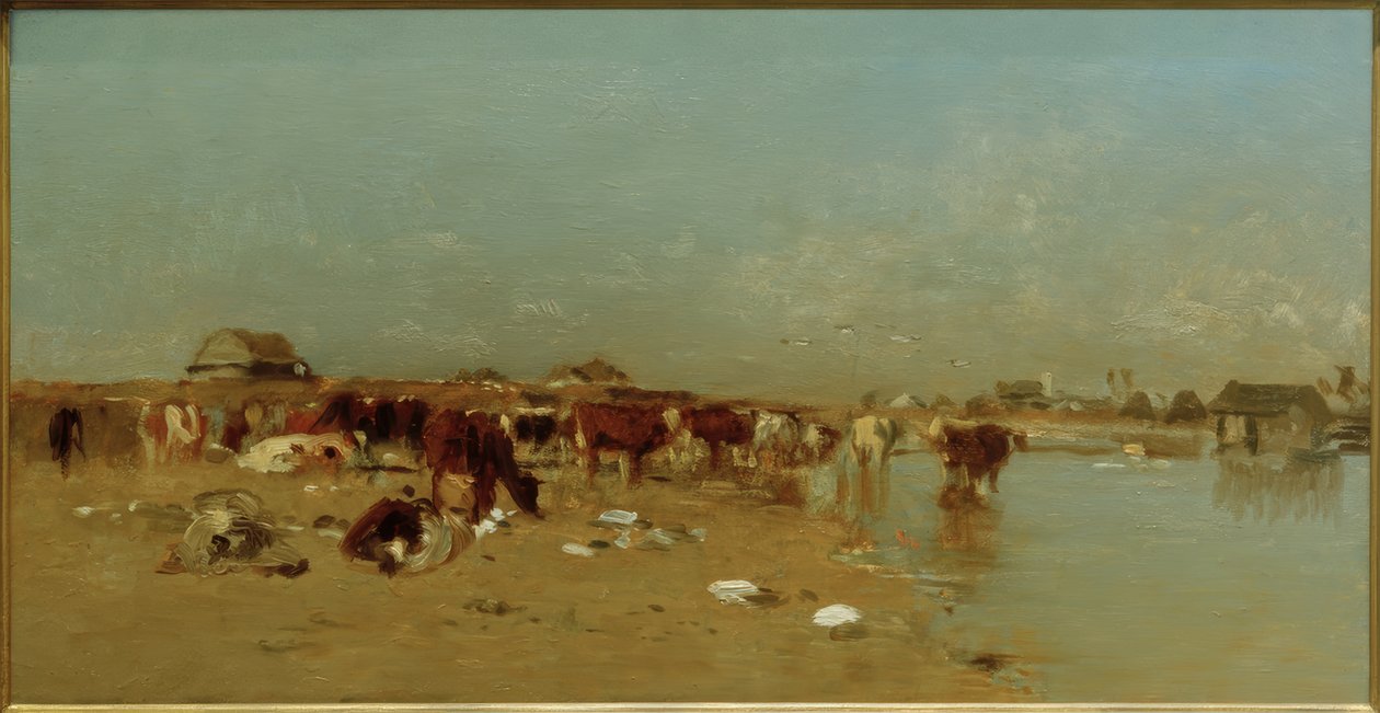 Viehtränke an der March von Eugen Jettel