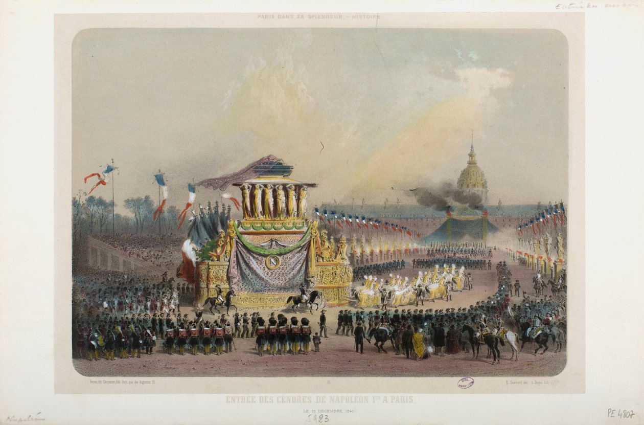 Rückkehr der Asche Napoleons I. nach Paris, 15. Dezember 1840 von Eugene Charles Francois Guerard
