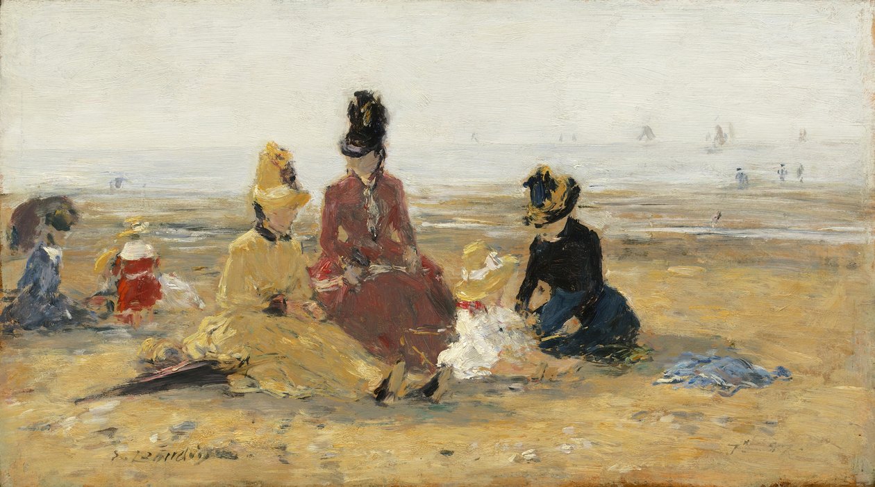 Am Strand, Trouville von Eugene Louis Boudin