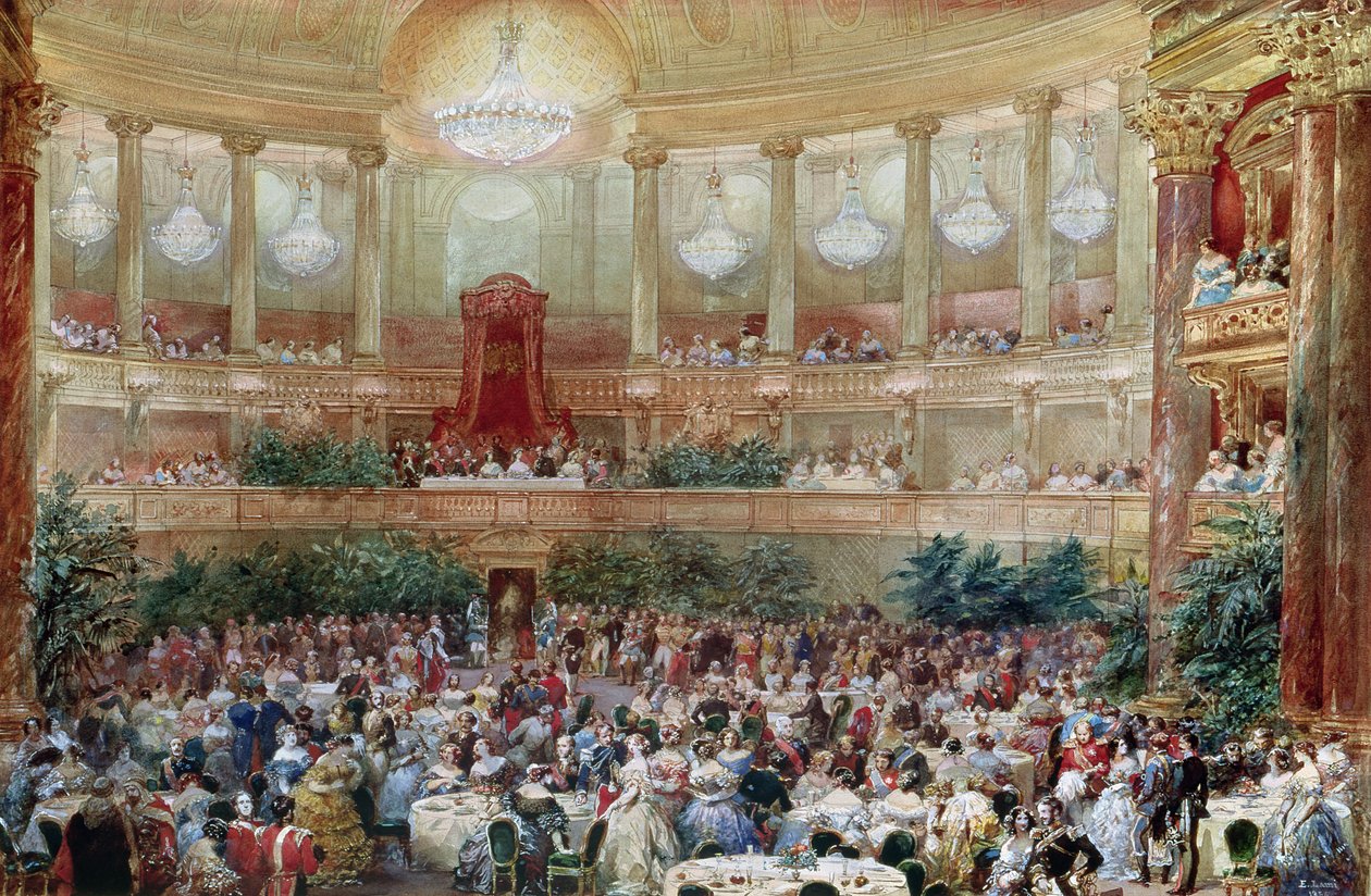 Abendessen im Salle des Spectacles in Versailles, 1854 von Eugene Louis Lami