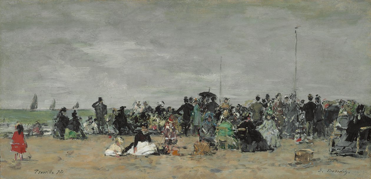 Strand von Trouville, 1874 von Eugene Louis Boudin