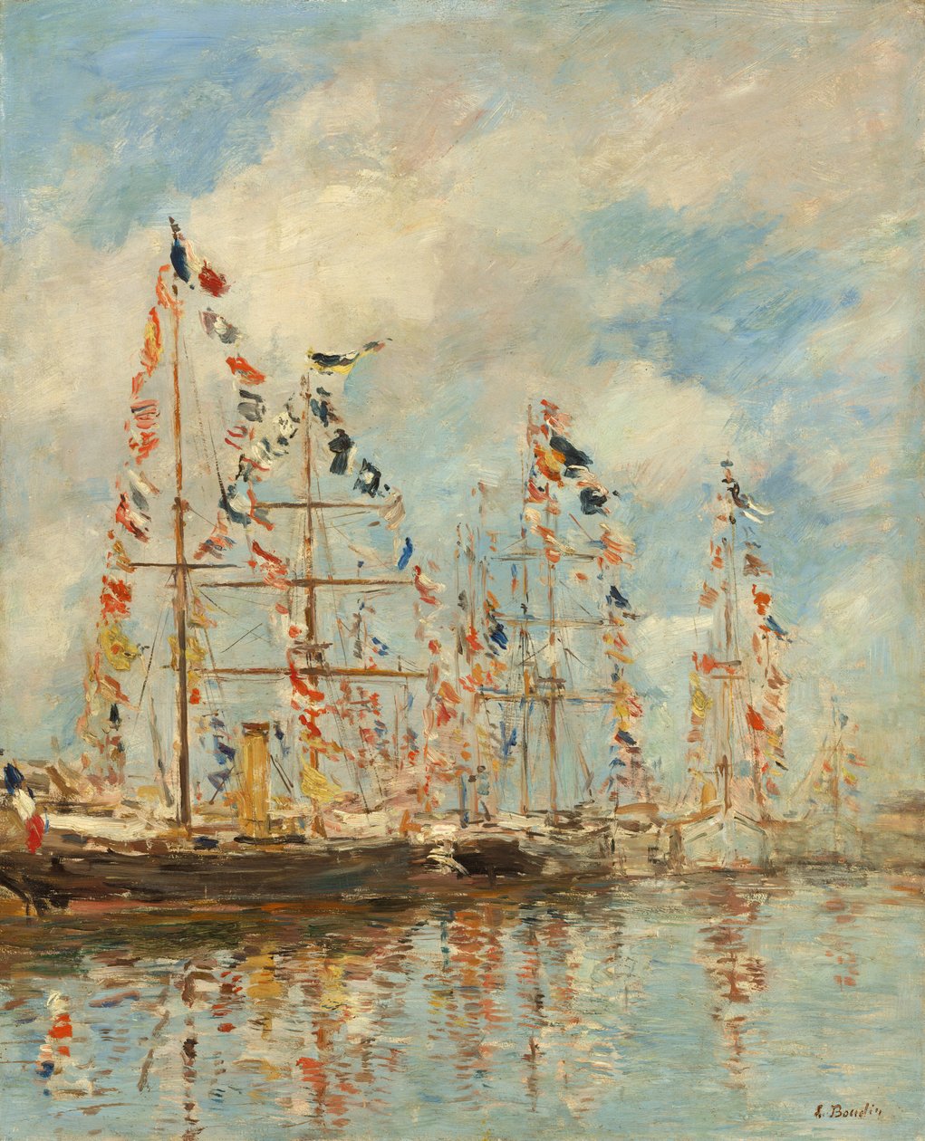 Yachthafen in Trouville-Deauville von Eugène Boudin