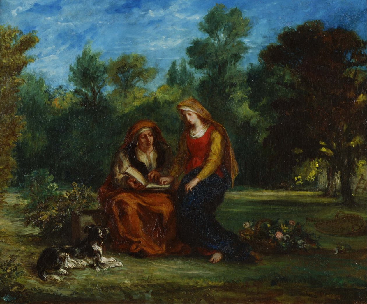 聖母の教育 von Eugène Delacroix