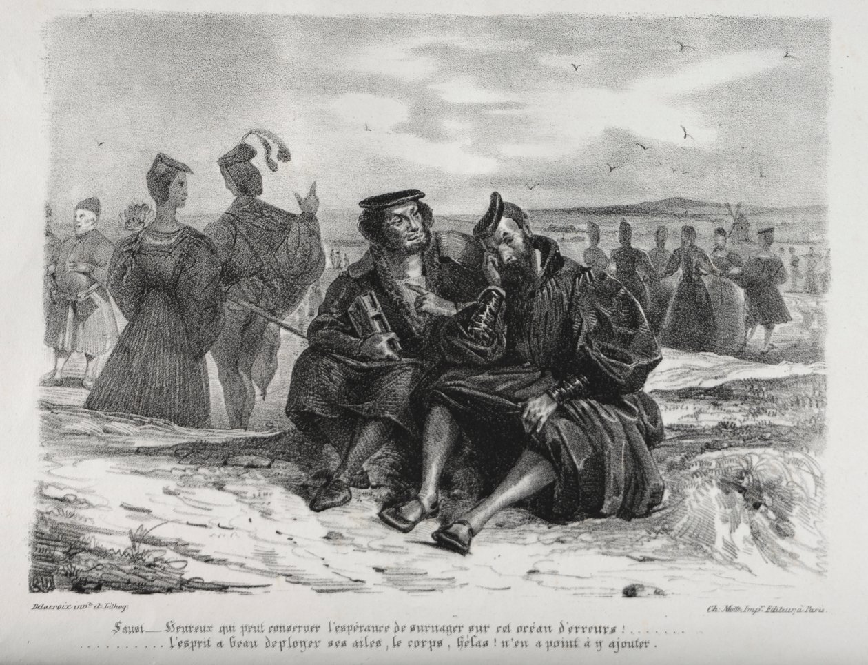 Illustrationen zu Faust: Faust und Wagner von Eugène Delacroix