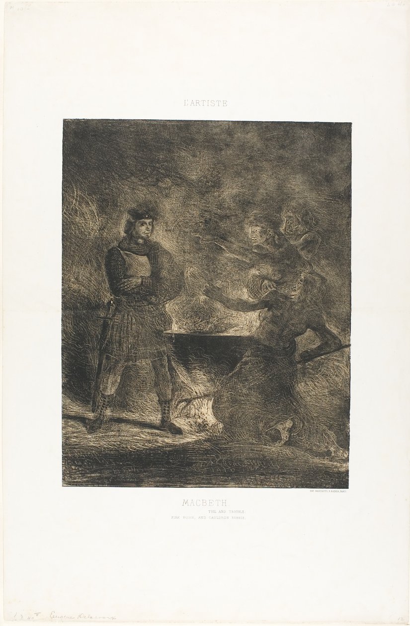 Macbeth und die Hexen von Eugène Delacroix