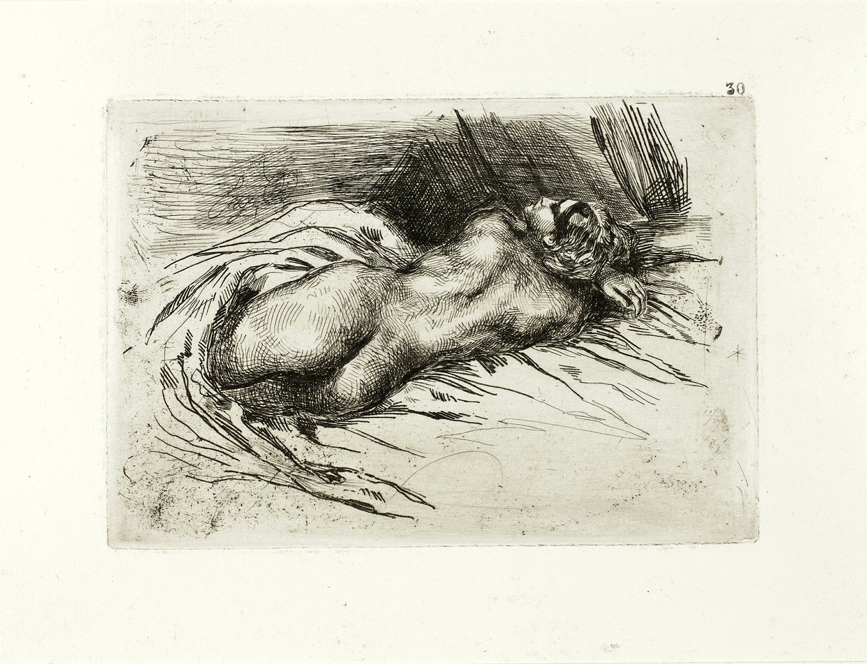Liegender Akt, Rückenansicht von Eugène Delacroix
