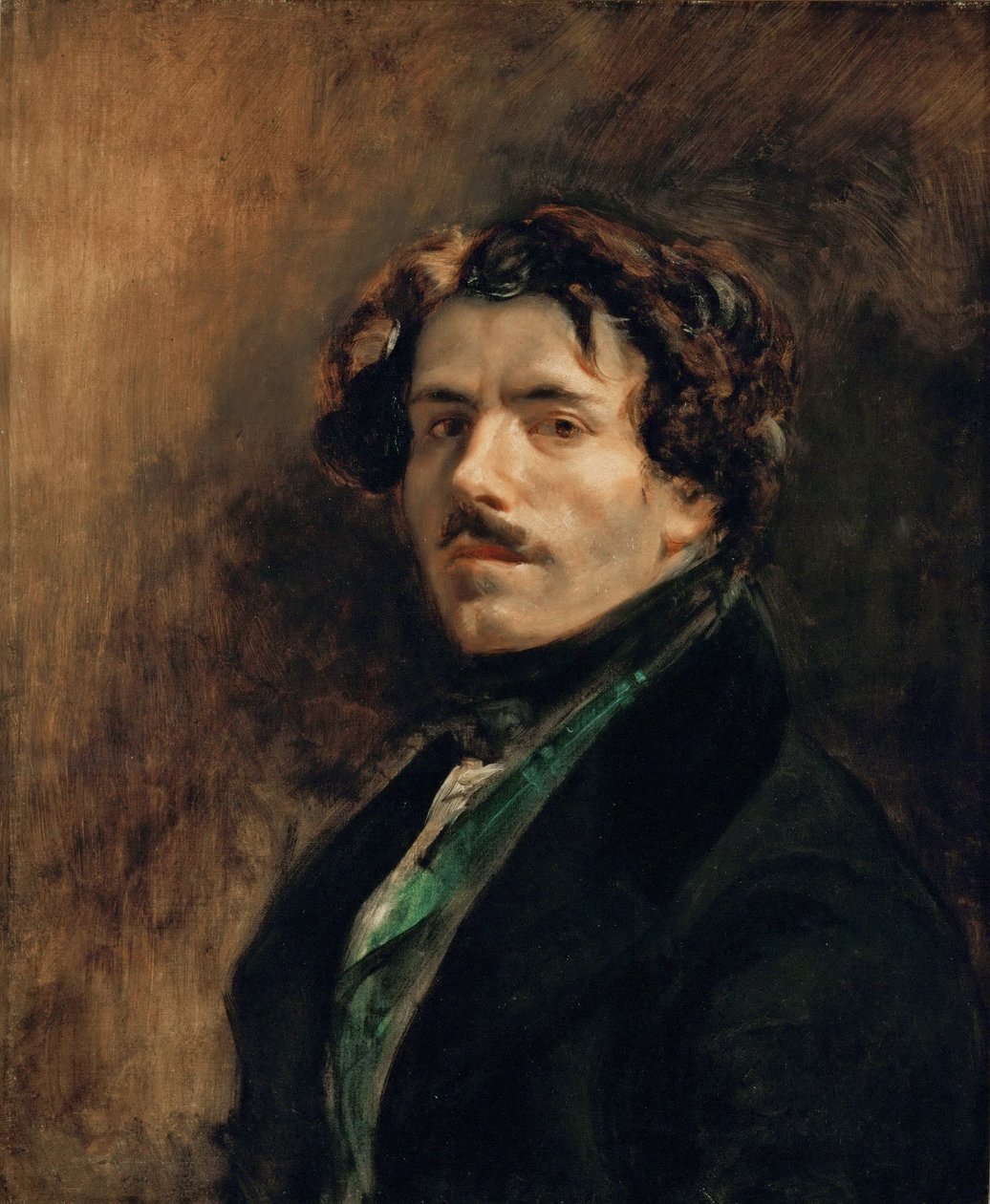 Selbstporträt mit grüner Weste von Eugène Delacroix