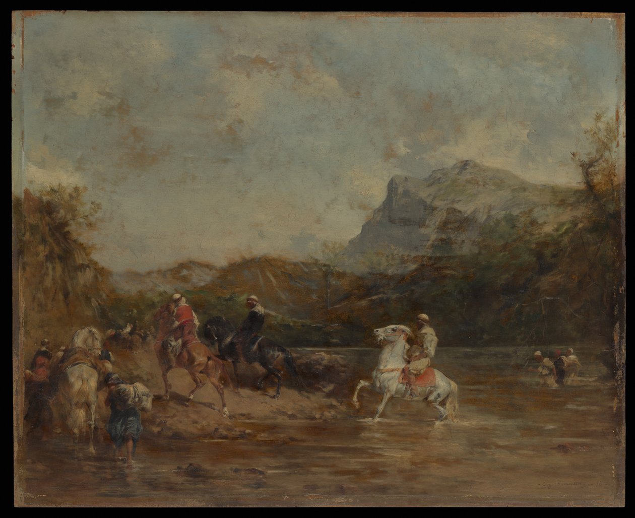 Araber überqueren eine Furt von Eugène Fromentin