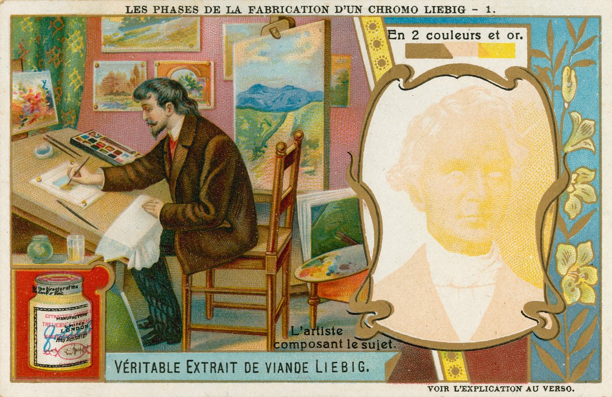 Herstellung einer Liebig-Chromolithographie von European School