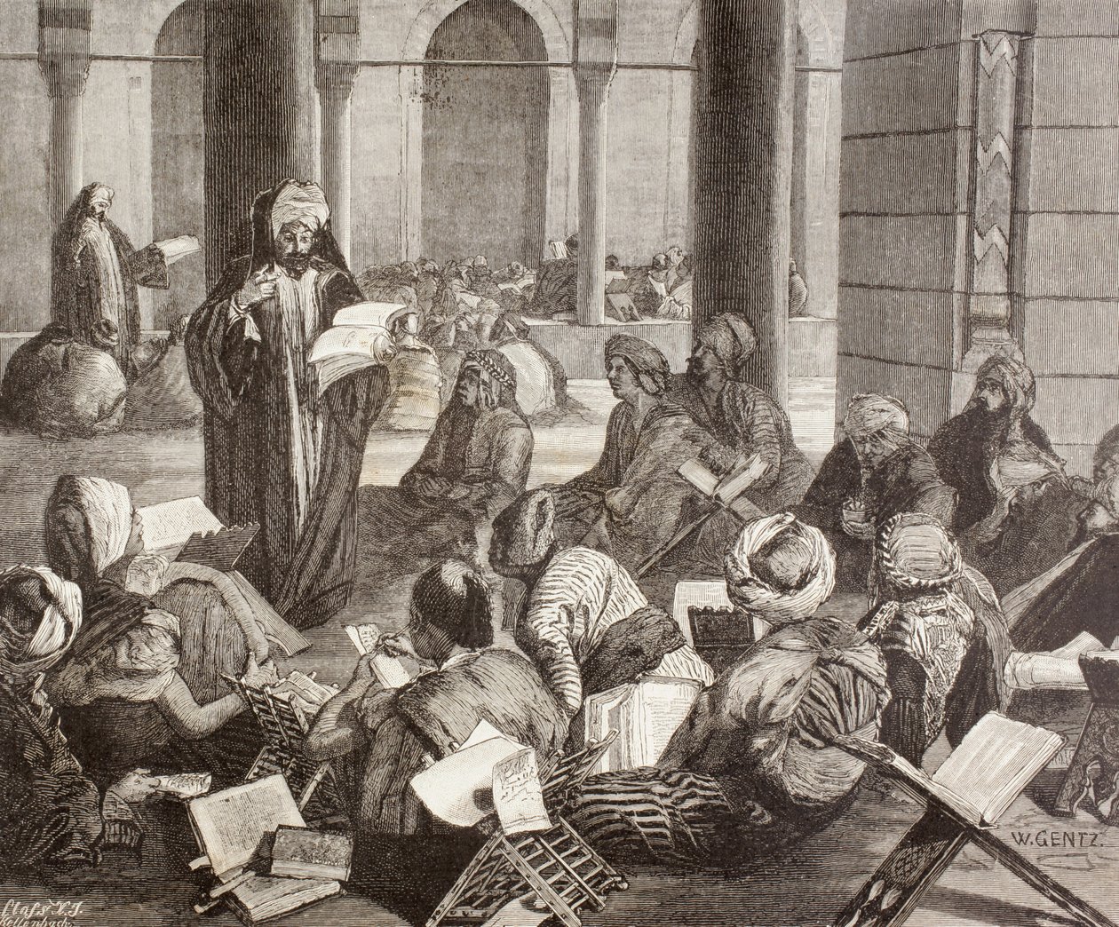 Professor, der im 19. Jahrhundert an der Al-Azhar-Universität in Kairo lehrt, aus 