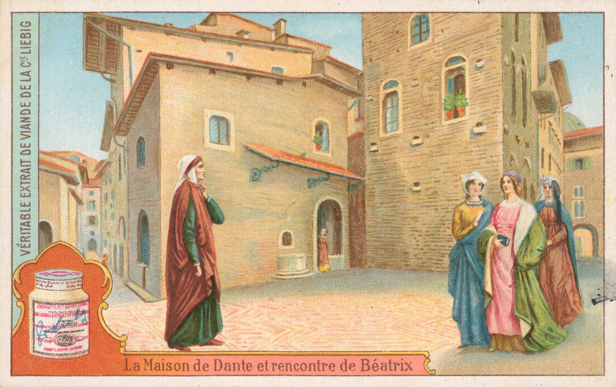 Dante, Liebig-Karte, frühes 20. Jahrhundert von European School