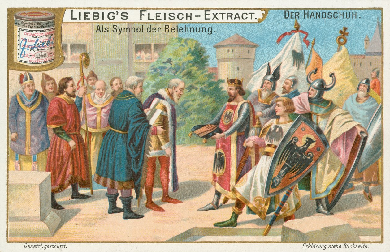 Handschuhe, Liebig-Karte, frühes 20. Jahrhundert von European School