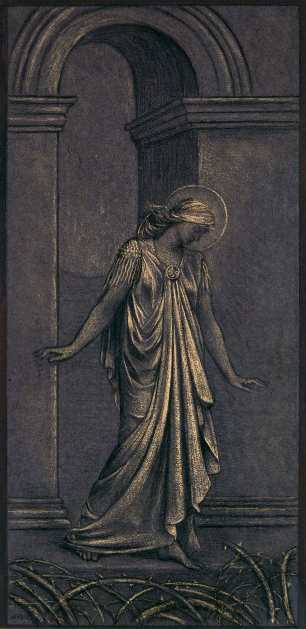 Fertige Studie für Der dornige Weg, ca. 1897 von Evelyn De Morgan