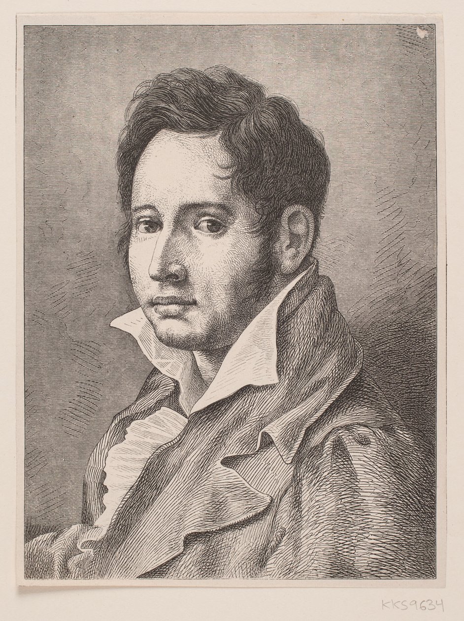 Porträt von Oehlenschläger von F. Hendriksen