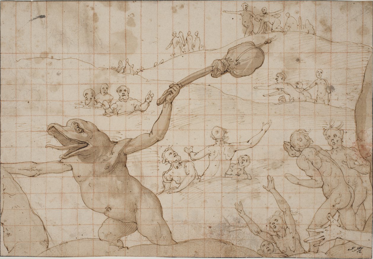 Szene aus der Hölle der Geizigen von Federico Zuccaro