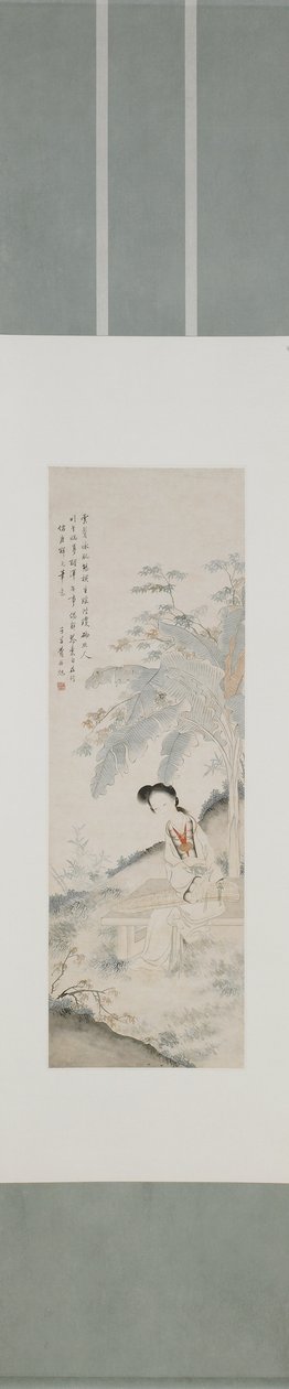 Dame unter einem Bananenbaum, Qing-Dynastie von Fei Danxu