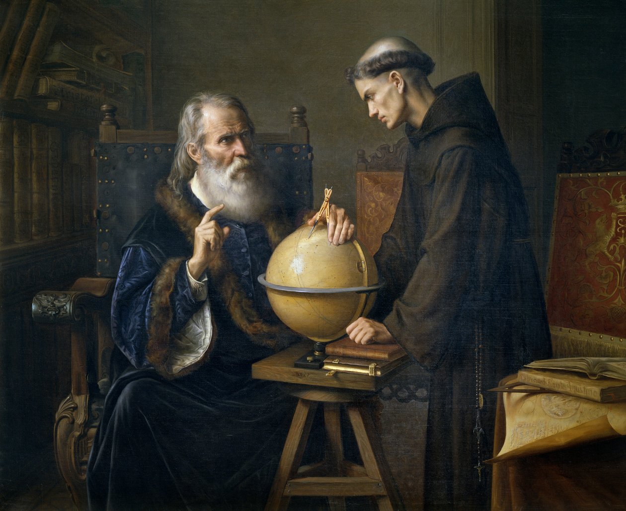Galileo Galilei demonstriert seine neuen astronomischen Theorien an der Universität von Padua von Félix Parra