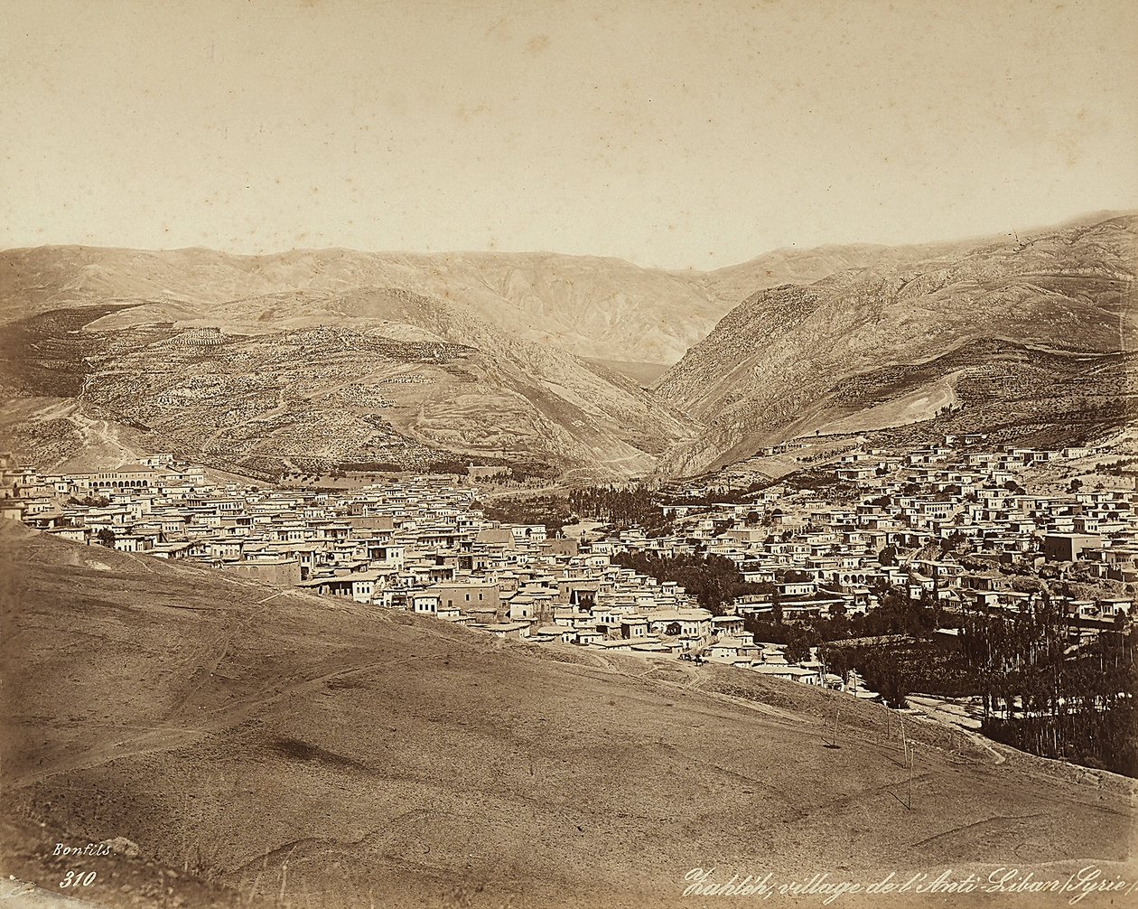 Panoramablick auf Zahleh, Syrien von Félix Bonfils