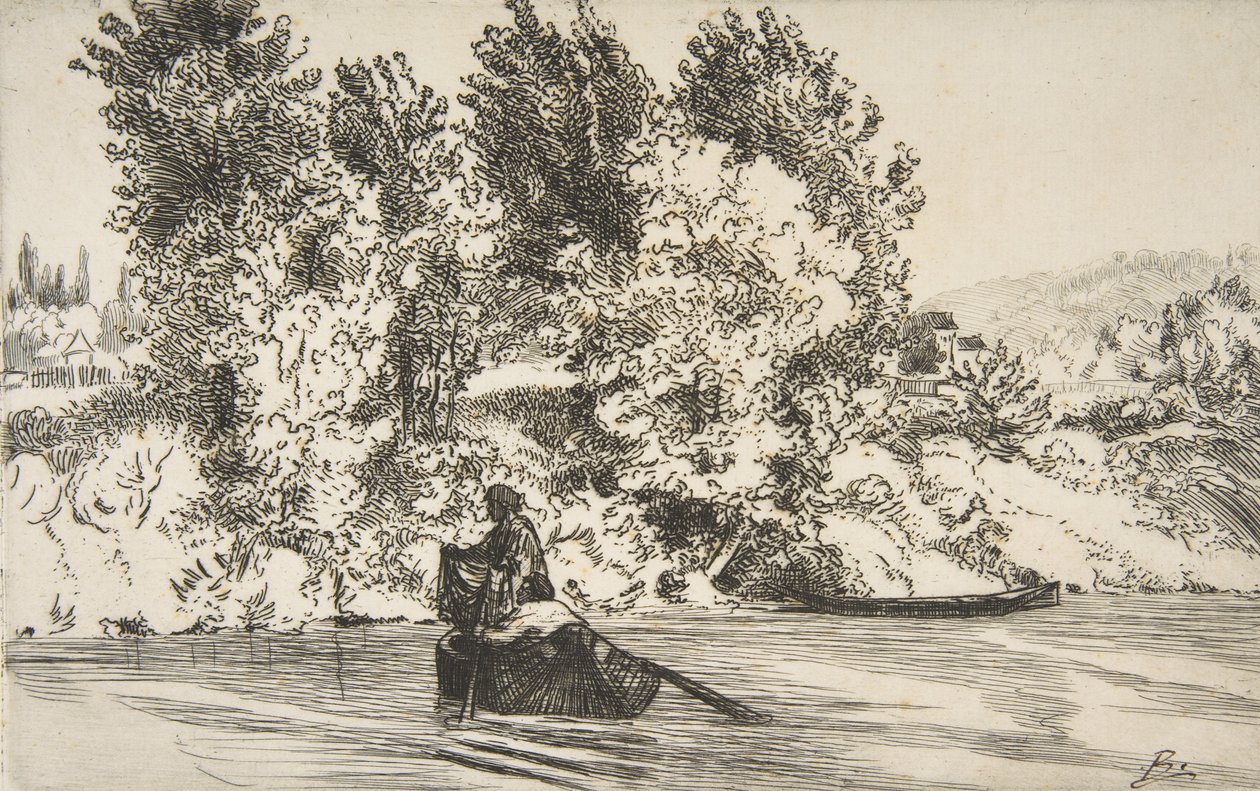 Fischer mit einem Netz, 1868 von Felix Bracquemond