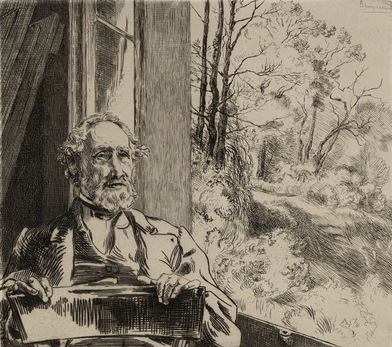 Porträt von Jacob Meyer-Heine von Felix Bracquemond